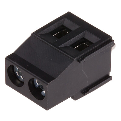 Phoenix Contact MKDSN 2.5/ 2 HT BK Series PCB Terminal Block, 5mm Pitch, Through Hole Mount, Solder Termination