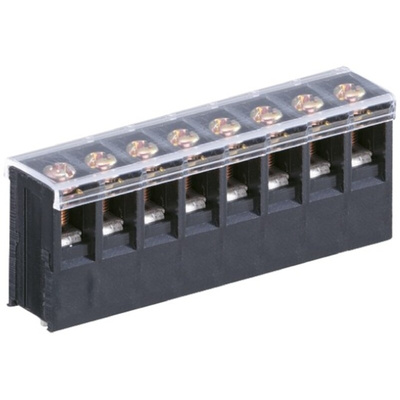 Yoshida Electric Industry PBX Series PCB Terminal Block, 8-Contact, 7.62mm Pitch, Through Hole Mount, 1-Row, Solder