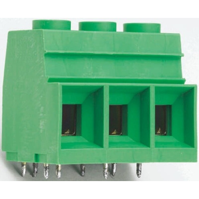 Phoenix Contact MKDSP 25/3-15.00 Series PCB Terminal Block, 3-Contact, 15mm Pitch, Through Hole Mount, 1-Row, Screw