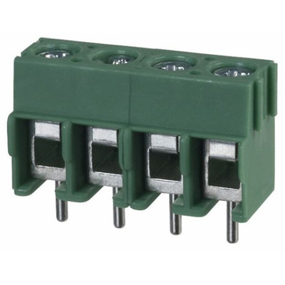 Phoenix Contact PT 1.5/4-5.0-H Series PCB Terminal Block, 5mm Pitch, Through Hole Mount, Screw Termination