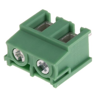 Phoenix Contact PT 2.5/2-7.5-H Series PCB Terminal Block, 7.5mm Pitch, Through Hole Mount, Screw Termination
