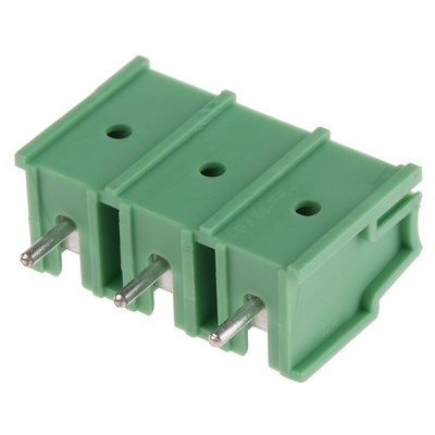 Phoenix Contact PT 2.5/ 3-7.5-H Series PCB Terminal Block, 7.5mm Pitch, Through Hole Mount, Screw Termination