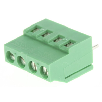 Phoenix Contact MKDS 3/4-5.08 Series PCB Terminal Block, 4-Contact, 5.08mm Pitch, Through Hole Mount, 1-Row, Screw