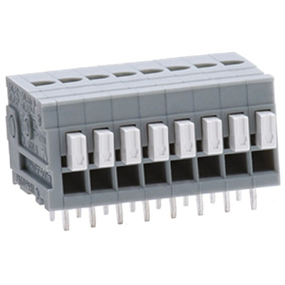 Sato Parts PCB Terminal Block, 9-Contact, 2.54mm Pitch, Through Hole Mount, 1-Row, Solder Termination