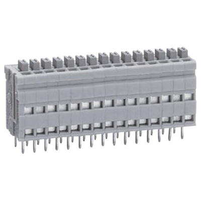 Sato Parts PCB Terminal Block, 4-Contact, 2.54mm Pitch, Through Hole Mount, 1-Row, Solder Termination