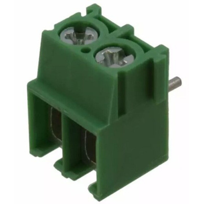 Phoenix Contact PT 2.5/ 2-5.0-V Series PCB Terminal Block, 5mm Pitch, Through Hole Mount, 1-Row, Screw Termination