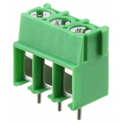 Phoenix Contact PT 2.5/ 3-5.0-V Series PCB Terminal Block, 5mm Pitch, Through Hole Mount, 1-Row, Screw Termination