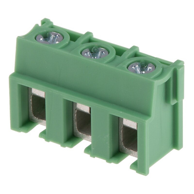 Phoenix Contact PT 2.5/ 3-7.5-V Series PCB Terminal Block, 7.5mm Pitch, Through Hole Mount, 1-Row, Screw Termination