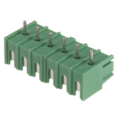 Phoenix Contact PT 2.5/ 6-5.0-V Series PCB Terminal Block, 5mm Pitch, Through Hole Mount, 1-Row, Screw Termination