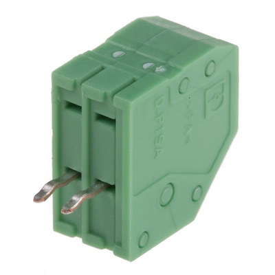Phoenix Contact PTSA 0.5/ 2-2.5-F Series PCB Terminal Block, 2.5mm Pitch, Through Hole Mount, 1-Row, Solder Termination