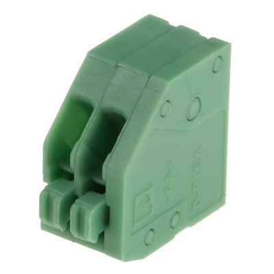 Phoenix Contact PTSA 0.5/ 2-2.5-F Series PCB Terminal Block, 2.5mm Pitch, Through Hole Mount, 1-Row, Solder Termination