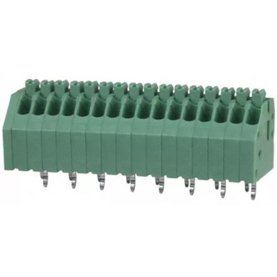 Phoenix Contact PTSA 0.5/16-2.5-F Series PCB Terminal Block, 2.5mm Pitch, Through Hole Mount, 1-Row, Solder Termination