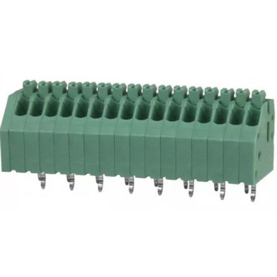 Phoenix Contact PTSA 0.5/16-2.5-Z Series PCB Terminal Block, 2.5mm Pitch, Through Hole Mount, Solder Termination