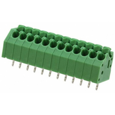Phoenix Contact PTSA 1.5/12-3.5-F Series PCB Terminal Block, 3.5mm Pitch, Through Hole Mount, 1-Row, Solder Termination