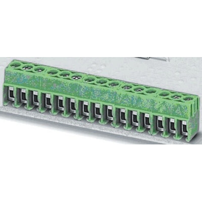 Phoenix Contact PT 1.5/ 2-5.0-V Series PCB Terminal Block, 5mm Pitch, Through Hole Mount, 1-Row, Screw Termination