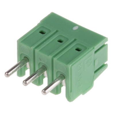 Phoenix Contact PT 1.5/ 3-3.5-H Series PCB Terminal Block, 3.5mm Pitch, Through Hole Mount, Screw Termination
