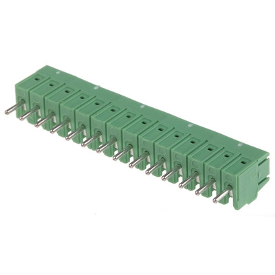 Phoenix Contact COMBICON PT Series PCB Terminal Block, 3.5mm Pitch, Through Hole Mount, 1-Row, Solder Termination