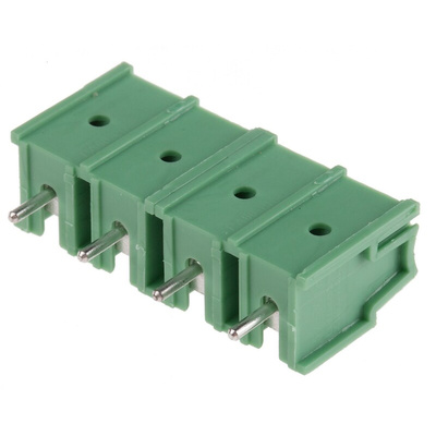 Phoenix Contact PT 2.5/ 4-7.5-H Series PCB Terminal Block, 4-Contact, 7.5mm Pitch, Through Hole Mount, Screw Termination