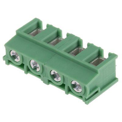 Phoenix Contact PT 2.5/ 4-7.5-H Series PCB Terminal Block, 4-Contact, 7.5mm Pitch, Through Hole Mount, Screw Termination