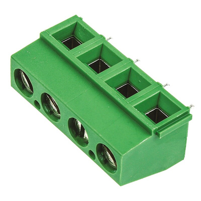TE Connectivity Buchanan Series PCB Terminal Block, 4-Contact, 5.08mm Pitch, Through Hole Mount, 1-Row, Screw