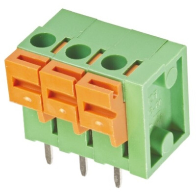 Amphenol Communications Solutions PCB Terminal Block, 3.81mm Pitch, Spring Cage Termination