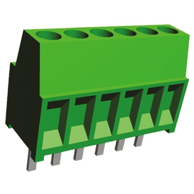 TE Connectivity Buchanan Series PCB Terminal Block, 6-Contact, 2.54mm Pitch, Through Hole Mount, 1-Row, Solder