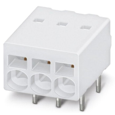Phoenix Contact PTSM 0.5/4-2.5-H THR WH Series PCB Terminal Block, 4-Contact, 2.5mm Pitch, Through Hole Mount, 1-Row,