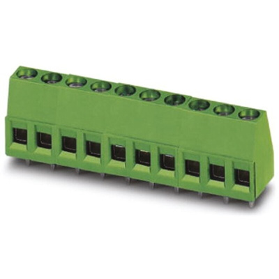 Phoenix Contact MKDS 1.5/2 Series PCB Terminal Block, 2-Contact, 5mm Pitch, Through Hole Mount, 1-Row, Screw Termination