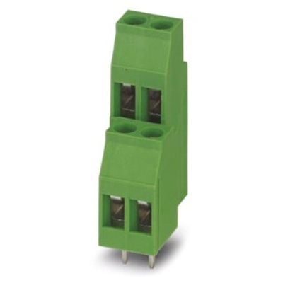 Phoenix Contact MKKDS 3/2 Series PCB Terminal Block, 2-Contact, 5mm Pitch, Through Hole Mount, 2-Row, Screw Termination