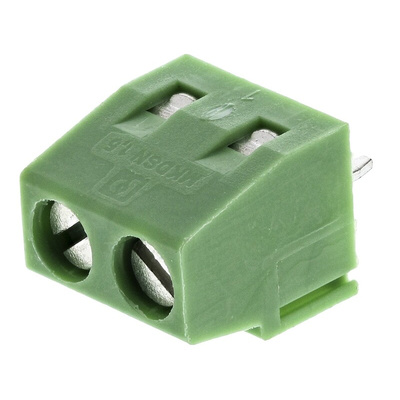Phoenix Contact MKDSN 1.5/ 2 Series PCB Terminal Block, 2-Contact, 5mm Pitch, Through Hole Mount, 1-Row, Screw