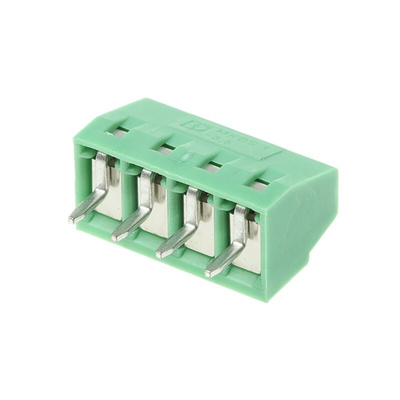 Phoenix Contact MKDS 1/ 4-3.5 Series PCB Terminal Block, 4-Contact, 3.5mm Pitch, Through Hole Mount, 1-Row, Screw
