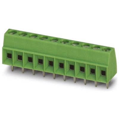 Phoenix Contact MKDS 1/10-3.5 Series PCB Terminal Block, 10-Contact, 3.5mm Pitch, Through Hole Mount, 1-Row, Screw