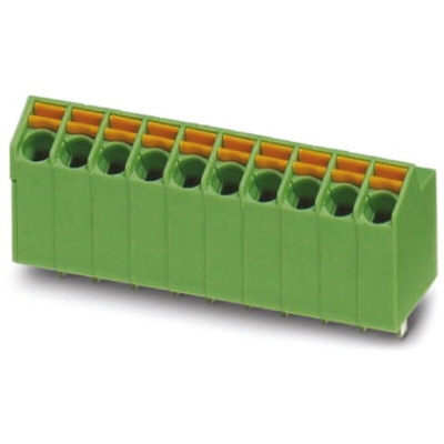 Phoenix Contact SPTA 1/2-3.5 Series PCB Terminal Block, 2-Contact, 3.5mm Pitch, Through Hole Mount, 1-Row, Spring Cage