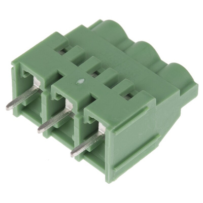 Phoenix Contact MKDS 5/3-7.62 Series PCB Terminal Block, 3-Contact, 7.62mm Pitch, Through Hole Mount, 1-Row, Screw