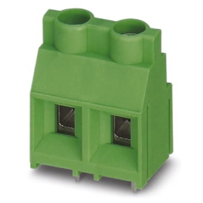 Phoenix Contact MKDS 5/ 2-9.5 Series PCB Terminal Block, 2-Contact, 9.52mm Pitch, Through Hole Mount, 1-Row, Screw