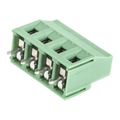 Phoenix Contact MKDSN 2.5/4-5.08 Series PCB Terminal Block, 4-Contact, 5.08mm Pitch, Through Hole Mount, 1-Row, Screw