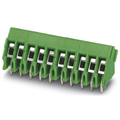 Phoenix Contact PTA 1.5/ 2-3.5 Series PCB Terminal Block, 2-Contact, 3.5mm Pitch, Through Hole Mount, 1-Row, Screw