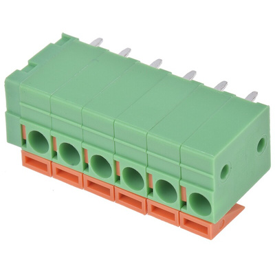 TE Connectivity Buchanan Series PCB Terminal Block, 6-Contact, 5.08mm Pitch, Through Hole Mount, 1-Row, Spring Cage