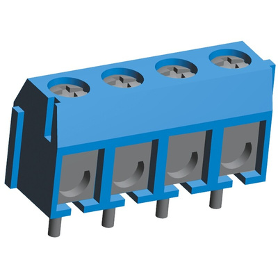 TE Connectivity Buchanan Series PCB Terminal Block, 4-Contact, 5mm Pitch, Through Hole Mount, 1-Row, Screw Termination