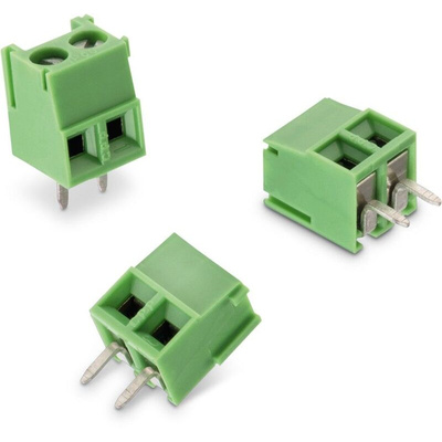 Wurth Elektronik 2141 Series PCB Terminal Block, 2-Contact, 3.5mm Pitch, Through Hole Mount, 1-Row, Solder Termination