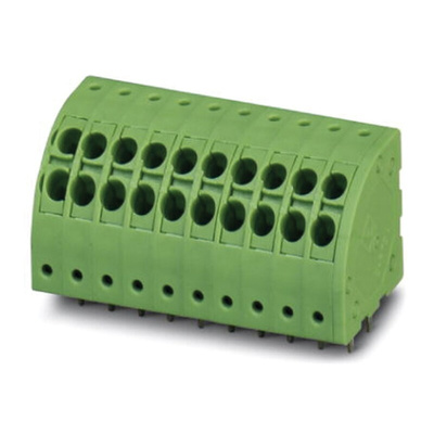 Phoenix Contact PTDA 1.5/13-3.5 Series PCB Terminal Block, 13-Contact, 3.5mm Pitch, Through Hole Mount, Spring Cage