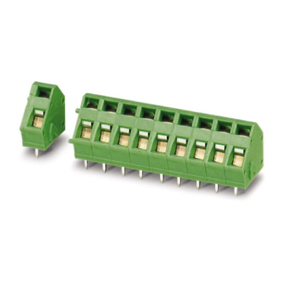 Phoenix Contact ZFKDSA 1.5C-6.0-EX Series PCB Terminal Block, 1-Contact, 5mm Pitch, Through Hole Mount, Spring Cage