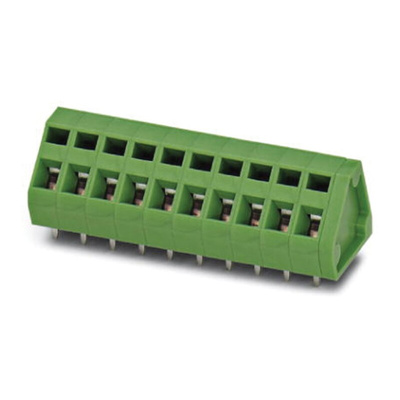 Phoenix Contact ZFKDSA 1.5-5.08-18 Series PCB Terminal Block, 18-Contact, 5.08mm Pitch, Through Hole Mount, Spring Cage