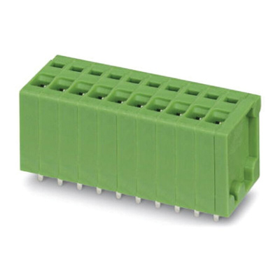 Phoenix Contact ZFKDSA 1-V-3.81-18 Series PCB Terminal Block, 18-Contact, 3.81mm Pitch, Through Hole Mount, Spring Cage
