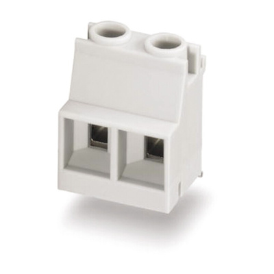 Phoenix Contact MKDSO 2.5 HV/ 2R-7.5 KMGY Series PCB Terminal Block, 2-Contact, 7.5mm Pitch, Through Hole Mount, Screw