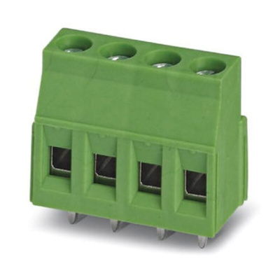 Phoenix Contact FRONT 2.5-H/SA 5/ 3 Series PCB Terminal Block, 3-Contact, 5mm Pitch, Through Hole Mount, Screw