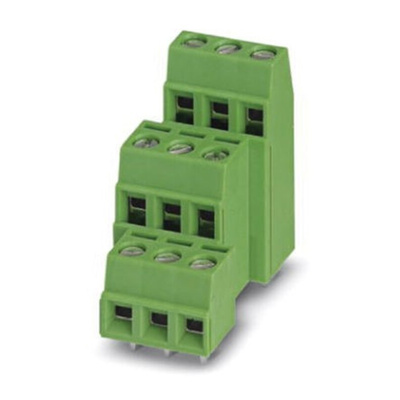 Phoenix Contact GSMKDSP 1.5/ 2-7.62 Series PCB Terminal Block, 2-Contact, 7.62mm Pitch, Through Hole Mount, Screw
