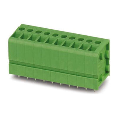 Phoenix Contact FRONT 2.5-V/SA10/ 6 Series PCB Terminal Block, 6-Contact, 5mm Pitch, Through Hole Mount, Screw