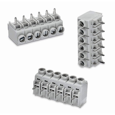 Wurth Elektronik 1327 Series PCB Terminal Block, 6-Contact, 5mm Pitch, Through Hole Mount, 1-Row, Solder Termination