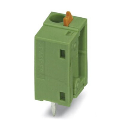 Phoenix Contact FFKDSA1/V2-7.62 Series PCB Terminal Block, 1-Contact, 7.62mm Pitch, Through Hole Mount, 1-Row, Screw